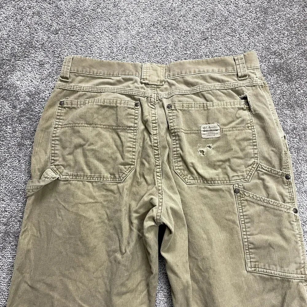 Columbia Chino Pants Mens 34 Beige Pockets Corduroy Straight Slacks Solid 34x31